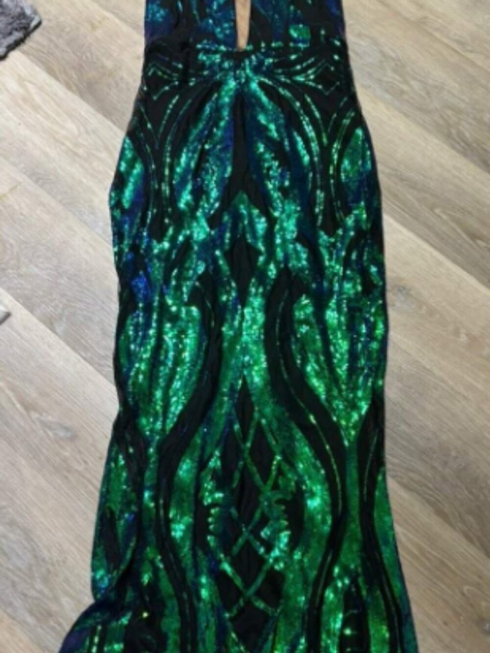 Green Glamorous Women's Backless sequin formal bodycon Long Evening Gown Dress - Picture 8 of 11